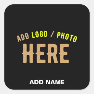 STYLISH MODERN CUSTOMIZABLE BLACK VERIFIED BRANDED SQUARE STICKER