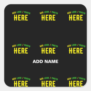 STYLISH MODERN CUSTOMIZABLE BLACK VERIFIED BRANDED SQUARE STICKER