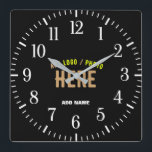 STYLISH MODERN CUSTOMIZABLE BLACK VERIFIED BRANDED SQUARE WALL CLOCK<br><div class="desc">THIS IS A DESIGN FITTING FOR EVERYONE.YOU CAN CHANGE, RESIZE OR ADD LOGO, PHOTO, TEXT AND COLOURS THE WAY YOU LIKE.THANK YOU.</div>