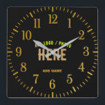 STYLISH MODERN CUSTOMIZABLE BLACK VERIFIED BRANDED SQUARE WALL CLOCK<br><div class="desc">THIS IS A DESIGN FITTING FOR EVERYONE.YOU CAN CHANGE, RESIZE OR ADD LOGO, PHOTO, TEXT AND COLOURS THE WAY YOU LIKE.THANK YOU.</div>