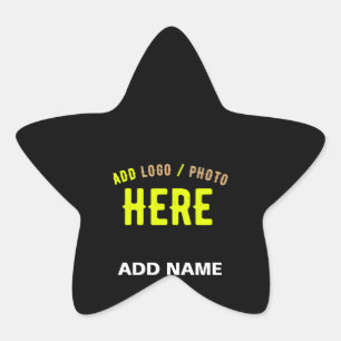 STYLISH MODERN CUSTOMIZABLE BLACK VERIFIED BRANDED STAR STICKER