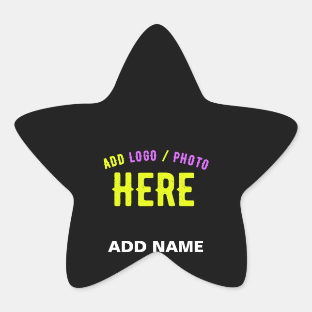 STYLISH MODERN CUSTOMIZABLE BLACK VERIFIED BRANDED STAR STICKER (Front)