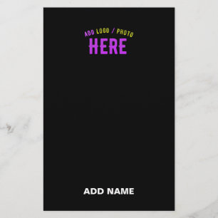 STYLISH MODERN CUSTOMIZABLE BLACK VERIFIED BRANDED STATIONERY
