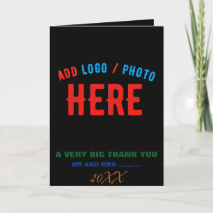 STYLISH MODERN CUSTOMIZABLE BLACK VERIFIED BRANDED THANK YOU CARD