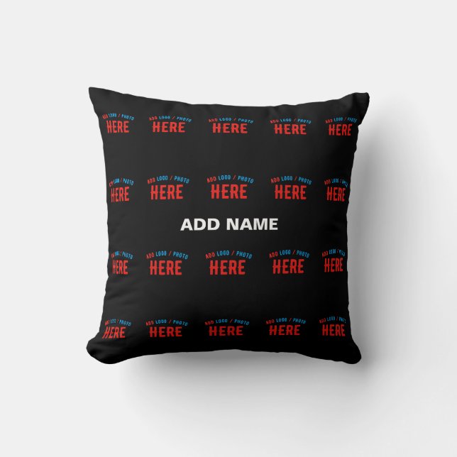 STYLISH MODERN CUSTOMIZABLE BLACK VERIFIED BRANDED THROW PILLOW (Front)