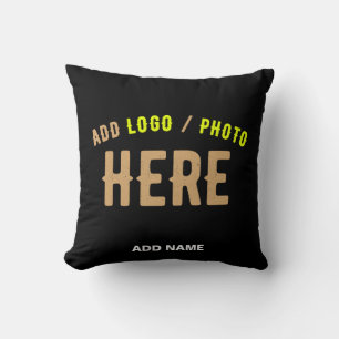 STYLISH MODERN CUSTOMIZABLE BLACK VERIFIED BRANDED THROW PILLOW