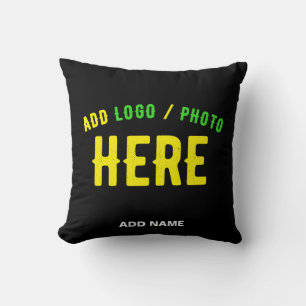 STYLISH MODERN CUSTOMIZABLE BLACK VERIFIED BRANDED THROW PILLOW