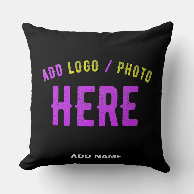 STYLISH MODERN CUSTOMIZABLE BLACK VERIFIED BRANDED THROW PILLOW (Front)
