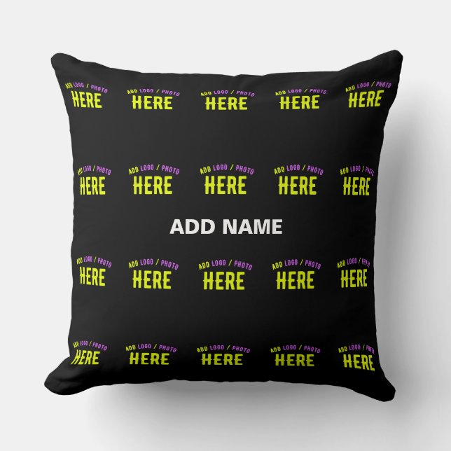 STYLISH MODERN CUSTOMIZABLE BLACK VERIFIED BRANDED THROW PILLOW (Front)