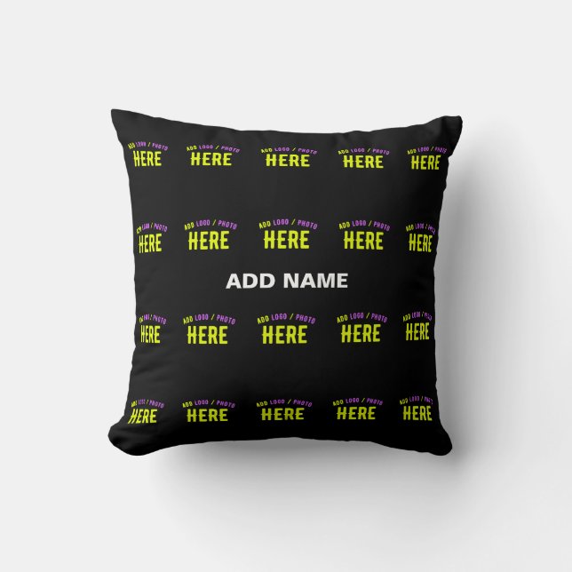 STYLISH MODERN CUSTOMIZABLE BLACK VERIFIED BRANDED THROW PILLOW (Front)