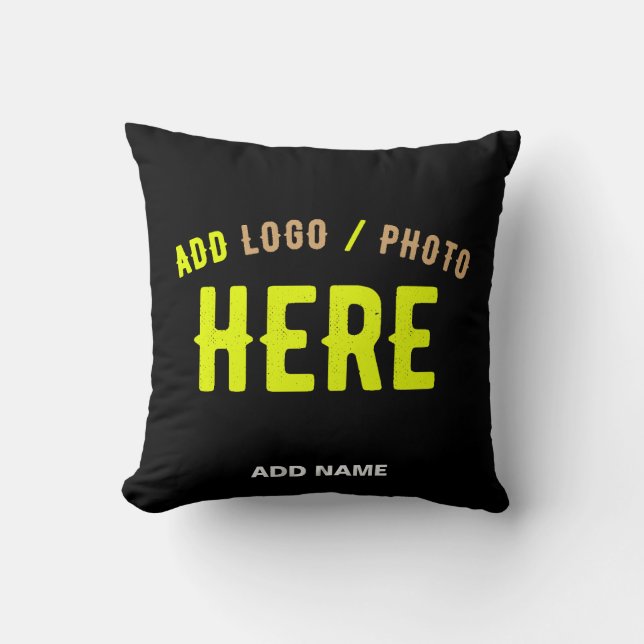 STYLISH MODERN CUSTOMIZABLE BLACK VERIFIED BRANDED THROW PILLOW (Front)