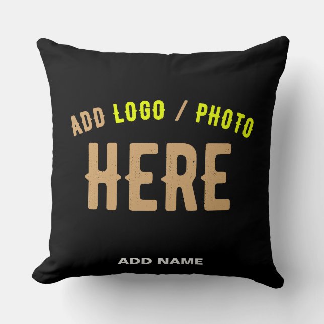 STYLISH MODERN CUSTOMIZABLE BLACK VERIFIED BRANDED THROW PILLOW (Front)