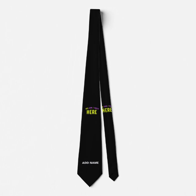 STYLISH MODERN CUSTOMIZABLE BLACK VERIFIED BRANDED TIE (Front)