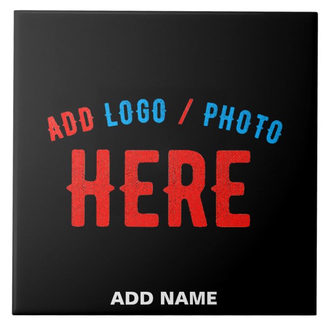 STYLISH MODERN CUSTOMIZABLE BLACK VERIFIED BRANDED TILE (Front)