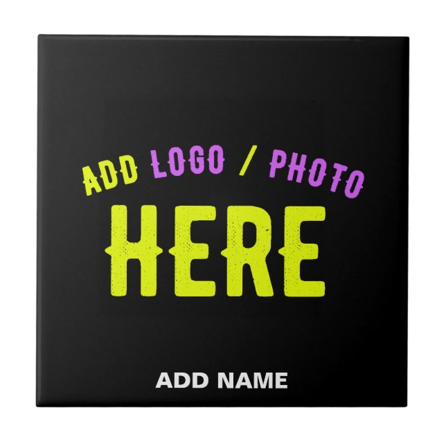 STYLISH MODERN CUSTOMIZABLE BLACK VERIFIED BRANDED TILE (Front)