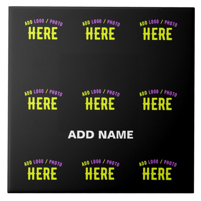 STYLISH MODERN CUSTOMIZABLE BLACK VERIFIED BRANDED TILE (Front)