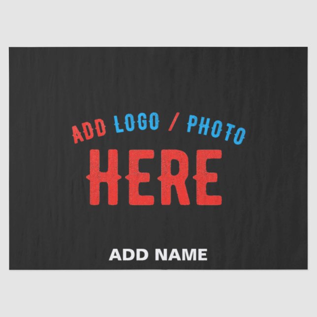 STYLISH MODERN CUSTOMIZABLE BLACK VERIFIED BRANDED TISSUE PAPER (Front)
