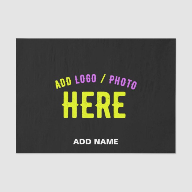 STYLISH MODERN CUSTOMIZABLE BLACK VERIFIED BRANDED TISSUE PAPER (Front)