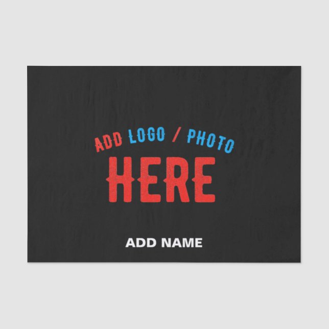 STYLISH MODERN CUSTOMIZABLE BLACK VERIFIED BRANDED TISSUE PAPER (Front)