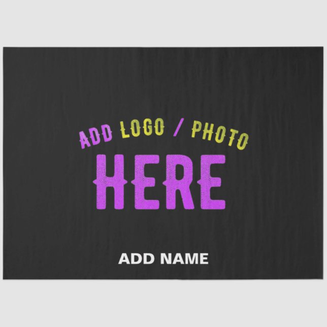 STYLISH MODERN CUSTOMIZABLE BLACK VERIFIED BRANDED TISSUE PAPER (Front)