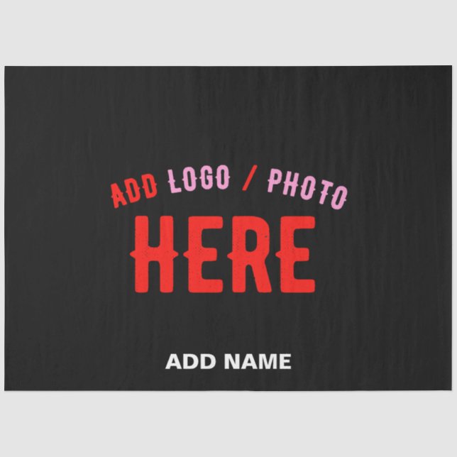 STYLISH MODERN CUSTOMIZABLE BLACK VERIFIED BRANDED TISSUE PAPER (Front)