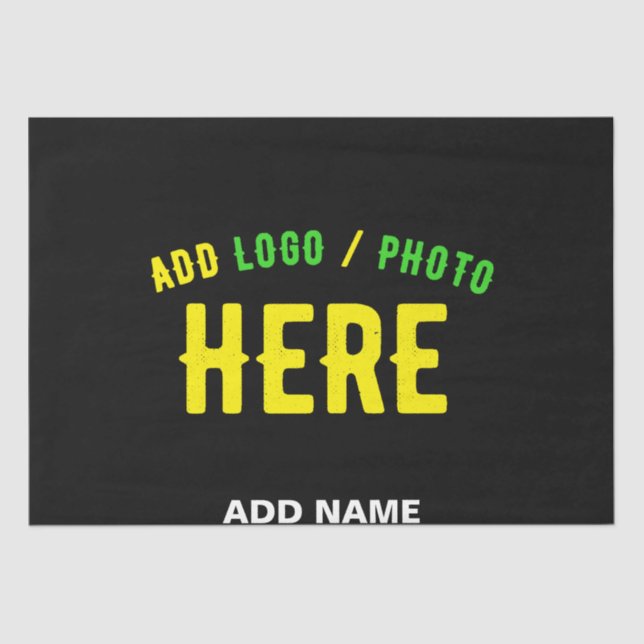 STYLISH MODERN CUSTOMIZABLE BLACK VERIFIED BRANDED TISSUE PAPER (Front)