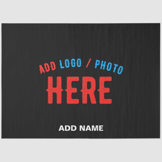 STYLISH MODERN CUSTOMIZABLE BLACK VERIFIED BRANDED TISSUE PAPER (Front)