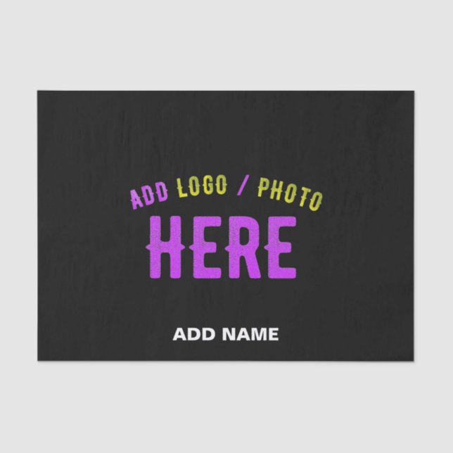 STYLISH MODERN CUSTOMIZABLE BLACK VERIFIED BRANDED TISSUE PAPER (Front)