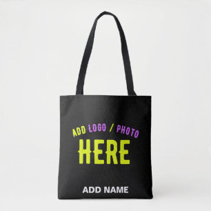 STYLISH MODERN CUSTOMIZABLE BLACK VERIFIED BRANDED TOTE BAG
