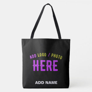 STYLISH MODERN CUSTOMIZABLE BLACK VERIFIED BRANDED TOTE BAG
