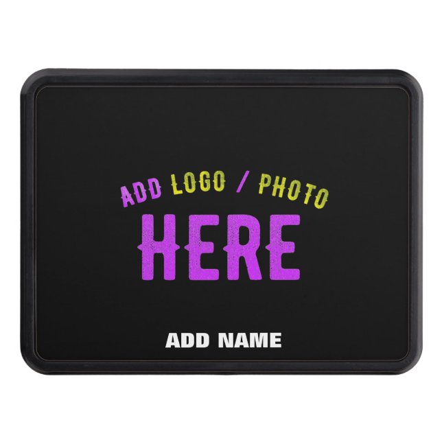 STYLISH MODERN CUSTOMIZABLE BLACK VERIFIED BRANDED TRAILER HITCH COVER (Front)