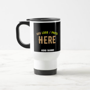 STYLISH MODERN CUSTOMIZABLE BLACK VERIFIED BRANDED TRAVEL MUG