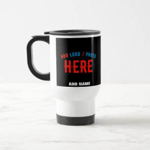 STYLISH MODERN CUSTOMIZABLE BLACK VERIFIED BRANDED TRAVEL MUG
