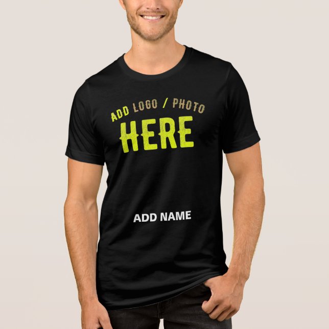 STYLISH MODERN CUSTOMIZABLE BLACK VERIFIED BRANDED Tri-Blend SHIRT (Front)