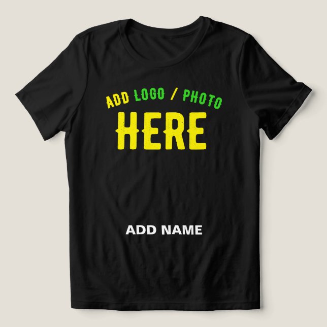 STYLISH MODERN CUSTOMIZABLE BLACK VERIFIED BRANDED Tri-Blend SHIRT (Design Front)