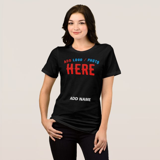 STYLISH MODERN CUSTOMIZABLE BLACK VERIFIED BRANDED Tri-Blend SHIRT (Front Full)