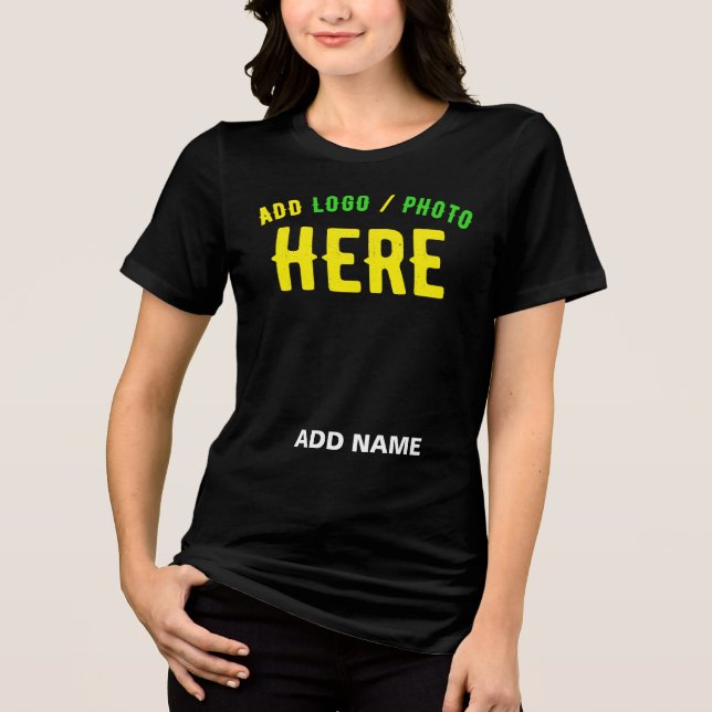 STYLISH MODERN CUSTOMIZABLE BLACK VERIFIED BRANDED Tri-Blend SHIRT (Front)