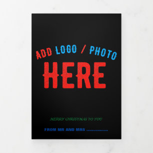 STYLISH MODERN CUSTOMIZABLE BLACK VERIFIED BRANDED Tri-Fold CARD