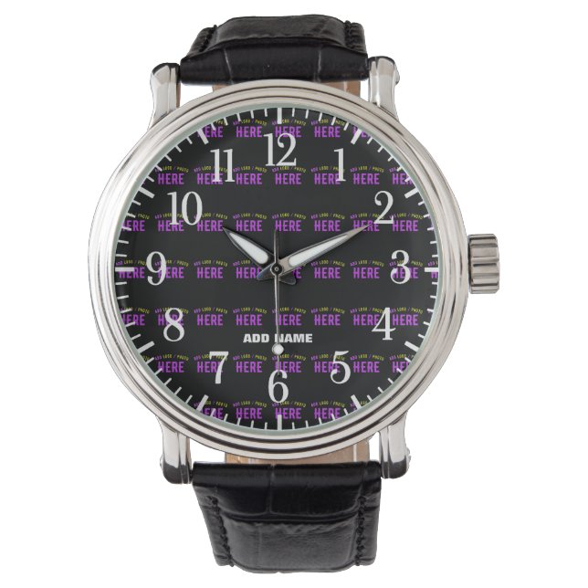 STYLISH MODERN CUSTOMIZABLE BLACK VERIFIED BRANDED WATCH (Front)
