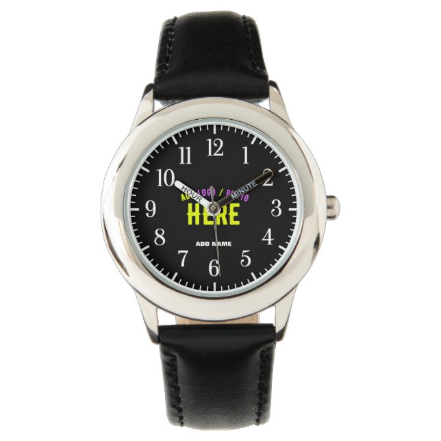STYLISH MODERN CUSTOMIZABLE BLACK VERIFIED BRANDED WATCH (Front)