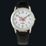 STYLISH MODERN CUSTOMIZABLE BLACK VERIFIED BRANDED WATCH<br><div class="desc">THIS IS A DESIGN FITTING FOR EVERYONE.YOU CAN CHANGE, RESIZE OR ADD LOGO, PHOTO, TEXT AND COLOURS THE WAY YOU LIKE.THANK YOU.</div>