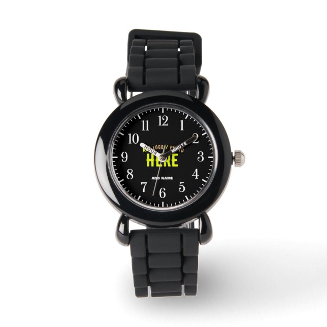 STYLISH MODERN CUSTOMIZABLE BLACK VERIFIED BRANDED WATCH (Front)
