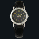 STYLISH MODERN CUSTOMIZABLE BLACK VERIFIED BRANDED WATCH<br><div class="desc">THIS IS A DESIGN FITTING FOR EVERYONE.YOU CAN CHANGE, RESIZE OR ADD LOGO, PHOTO, TEXT AND COLOURS THE WAY YOU LIKE.THANK YOU.</div>