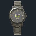 STYLISH MODERN CUSTOMIZABLE BLACK VERIFIED BRANDED WATCH<br><div class="desc">THIS IS A DESIGN FITTING FOR EVERYONE.YOU CAN CHANGE, RESIZE OR ADD LOGO, PHOTO, TEXT AND COLOURS THE WAY YOU LIKE.THANK YOU.</div>