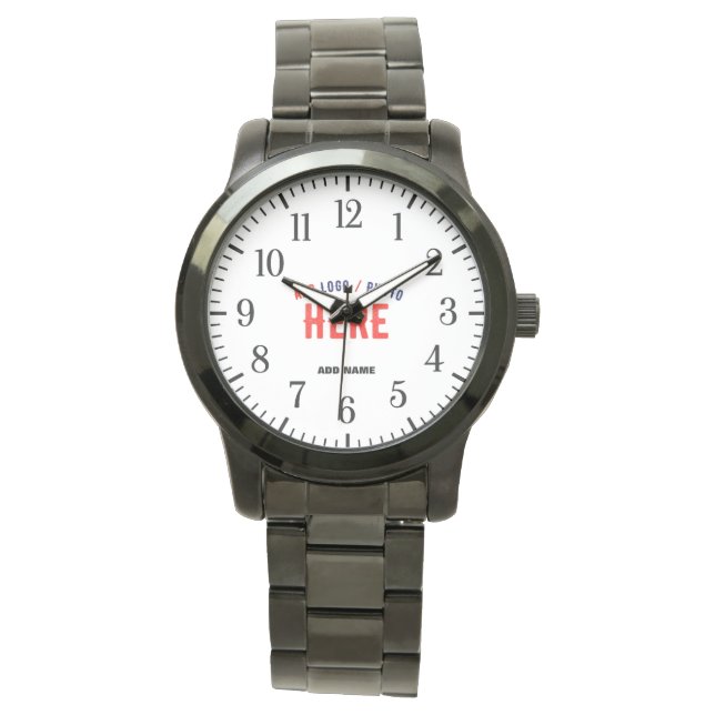 STYLISH MODERN CUSTOMIZABLE BLACK VERIFIED BRANDED WATCH (Front)