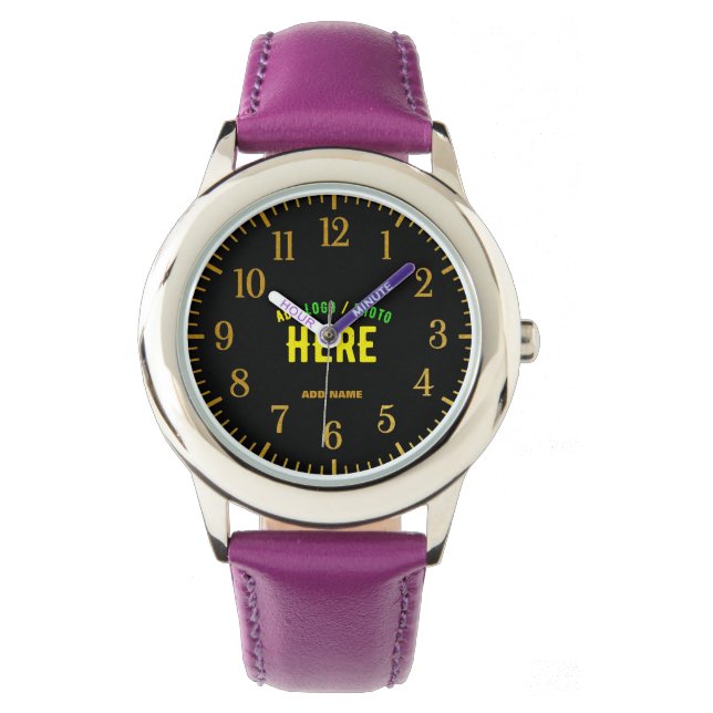 STYLISH MODERN CUSTOMIZABLE BLACK VERIFIED BRANDED WATCH (Front)