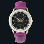 STYLISH MODERN CUSTOMIZABLE BLACK VERIFIED BRANDED WATCH<br><div class="desc">THIS IS A DESIGN FITTING FOR EVERYONE.YOU CAN CHANGE, RESIZE OR ADD LOGO, PHOTO, TEXT AND COLOURS THE WAY YOU LIKE.THANK YOU.</div>