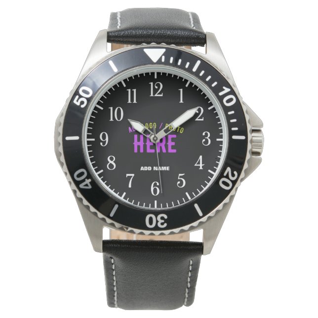 STYLISH MODERN CUSTOMIZABLE BLACK VERIFIED BRANDED WATCH (Front)