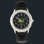 STYLISH MODERN CUSTOMIZABLE BLACK VERIFIED BRANDED WATCH<br><div class="desc">THIS IS A DESIGN FITTING FOR EVERYONE.YOU CAN CHANGE, RESIZE OR ADD LOGO, PHOTO, TEXT AND COLOURS THE WAY YOU LIKE.THANK YOU.</div>