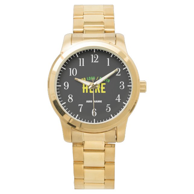 STYLISH MODERN CUSTOMIZABLE BLACK VERIFIED BRANDED WATCH (Front)